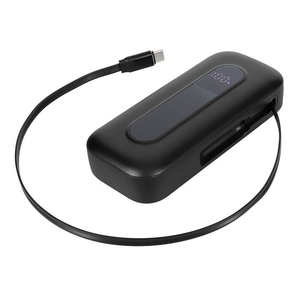 巻き取り式ケーブル内蔵 10000mAh 最大PD20W対応 モバイルバッテリー ブラック OWL-LPB10021CR-BK