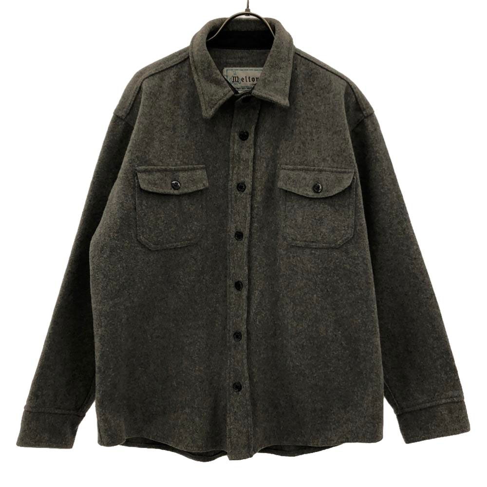 メルトン 70s 80s USA製 ヴィンテージ ウールジャケット S グレー melton メンズ