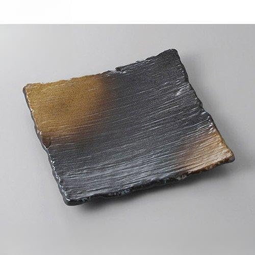 5個セット 正角盛皿 備前風金茶吹角盛皿 [23.7 x 23.1 x 3cm] 【料亭 旅館 和食器 飲食店 業務用 器 食器】