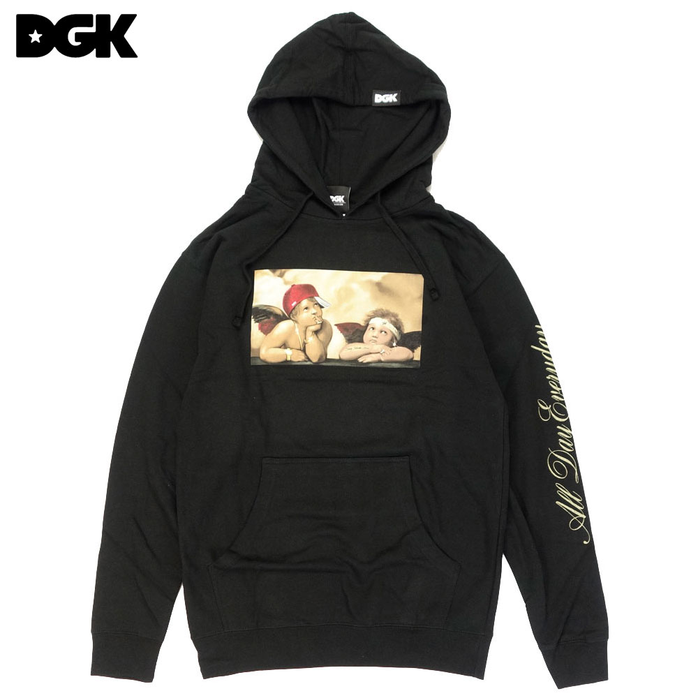 DGK/ディージーケープルオーバーパーカー/Cherubs Hooded Fleece Black