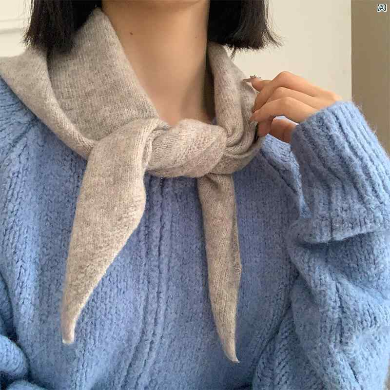 レディースファッション　ファッション小物　オシャレ ウール ニット 三角 スカーフ ショール 春秋 暖かい アウターウェア 装飾的 ネック