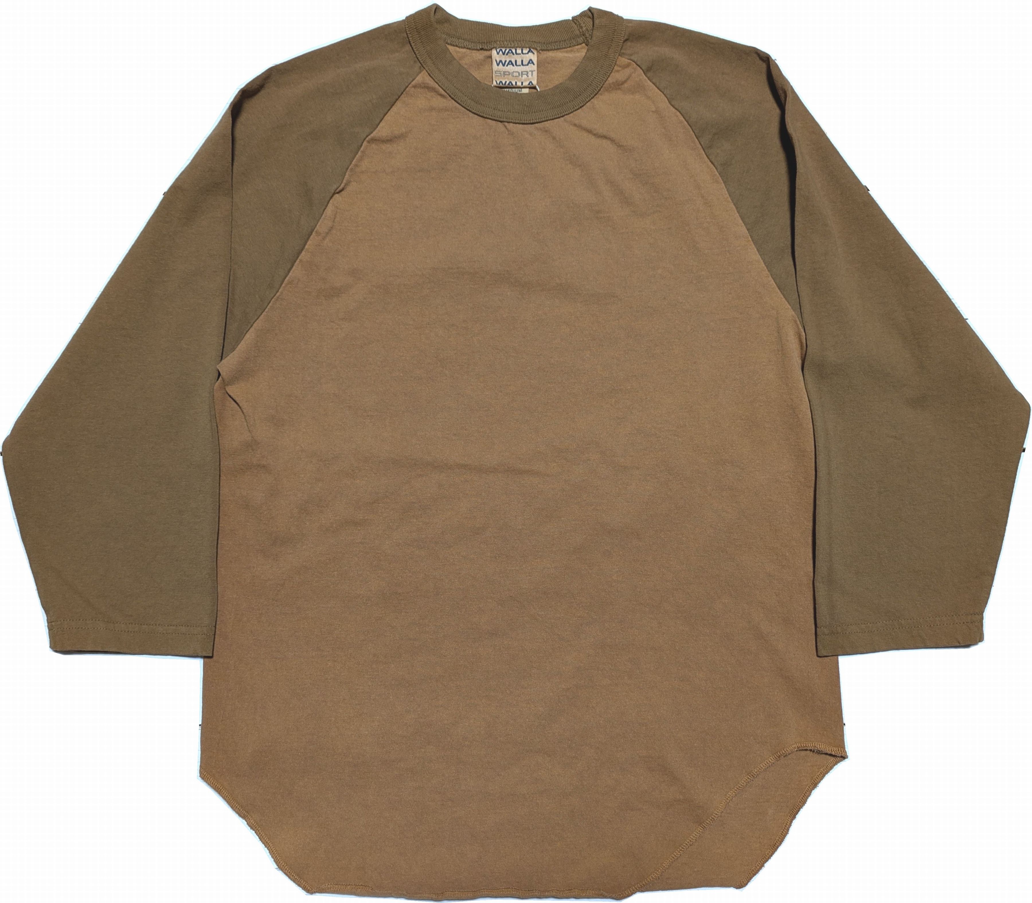 ピグメント ダイ 2トーン ベースボール ティー ブラウン メンズ Tシャツ 日本製 PIGMENT DYE 2-TONE B.B.TEE BROWN 054