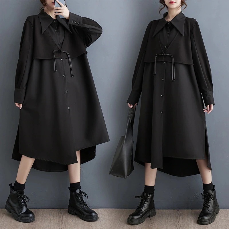 春夏 ワンピース フェイクレイヤード 通勤 着痩せ ロングワンピース 高級感 長袖ワンピース レディース 6,924円