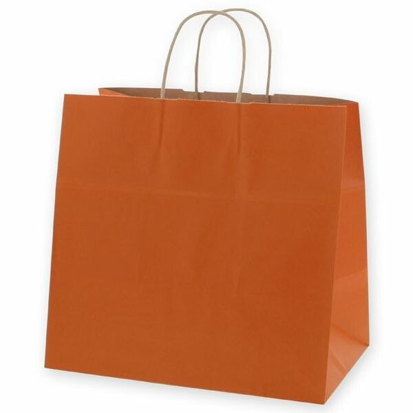 （まとめ買い）シモジマ HEIKO 手提げ紙袋 25チャームバッグ 25CB 34-1 未晒 オレンジC 50枚 幅340xマチ220x高320mm 003269411 [x3セット]