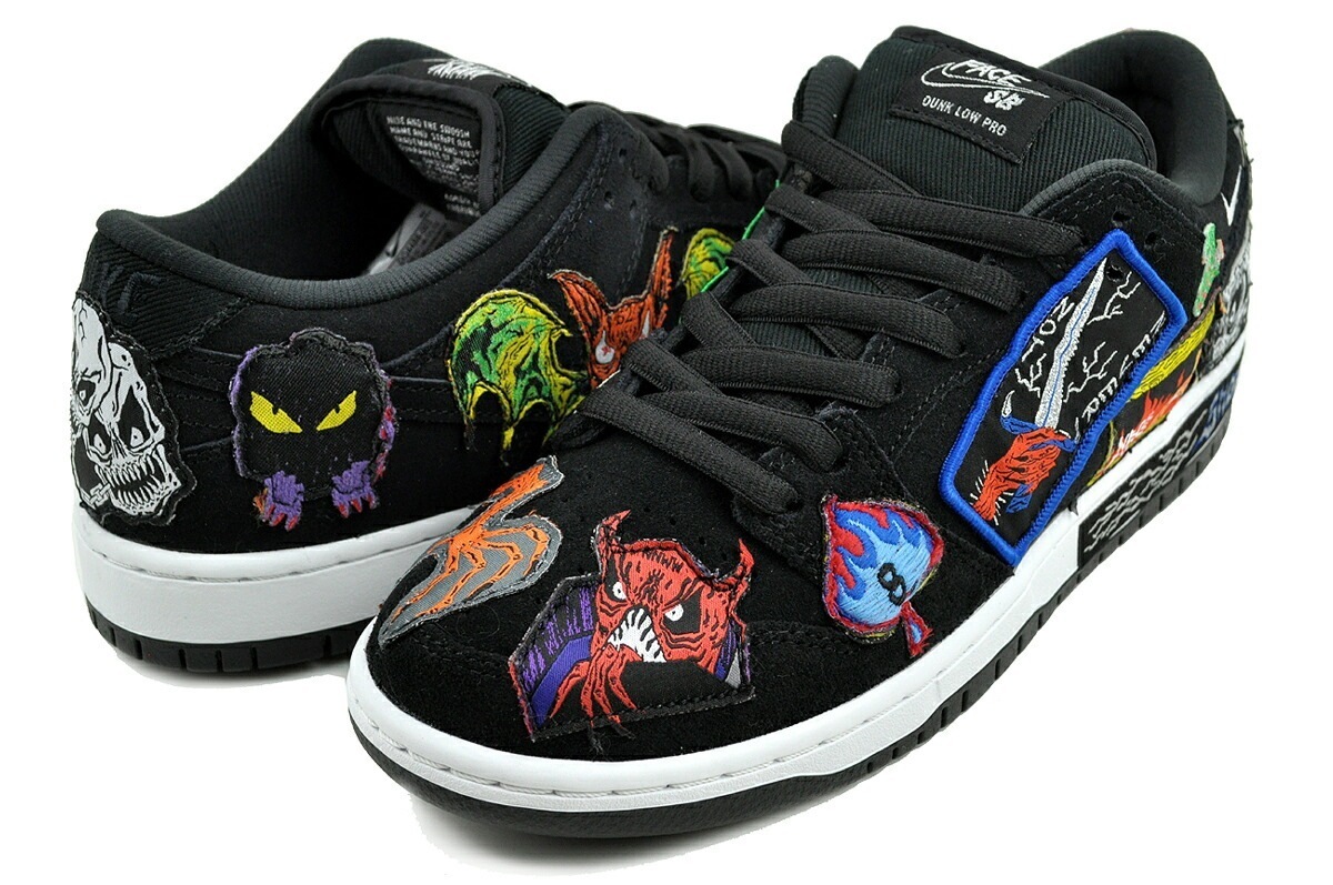 スケートボーディング ダンク ロー プロ クイックストライク ネックフェイス ブラック ホワイト マルチ dq4488-001