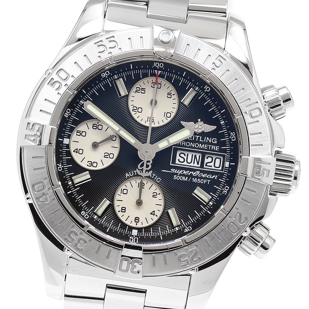 ブライトリング BREITLING A13340 スーパーオーシャン クロノグラフ デイデイト 自動巻き メンズ 保証書付き_894536【中古】