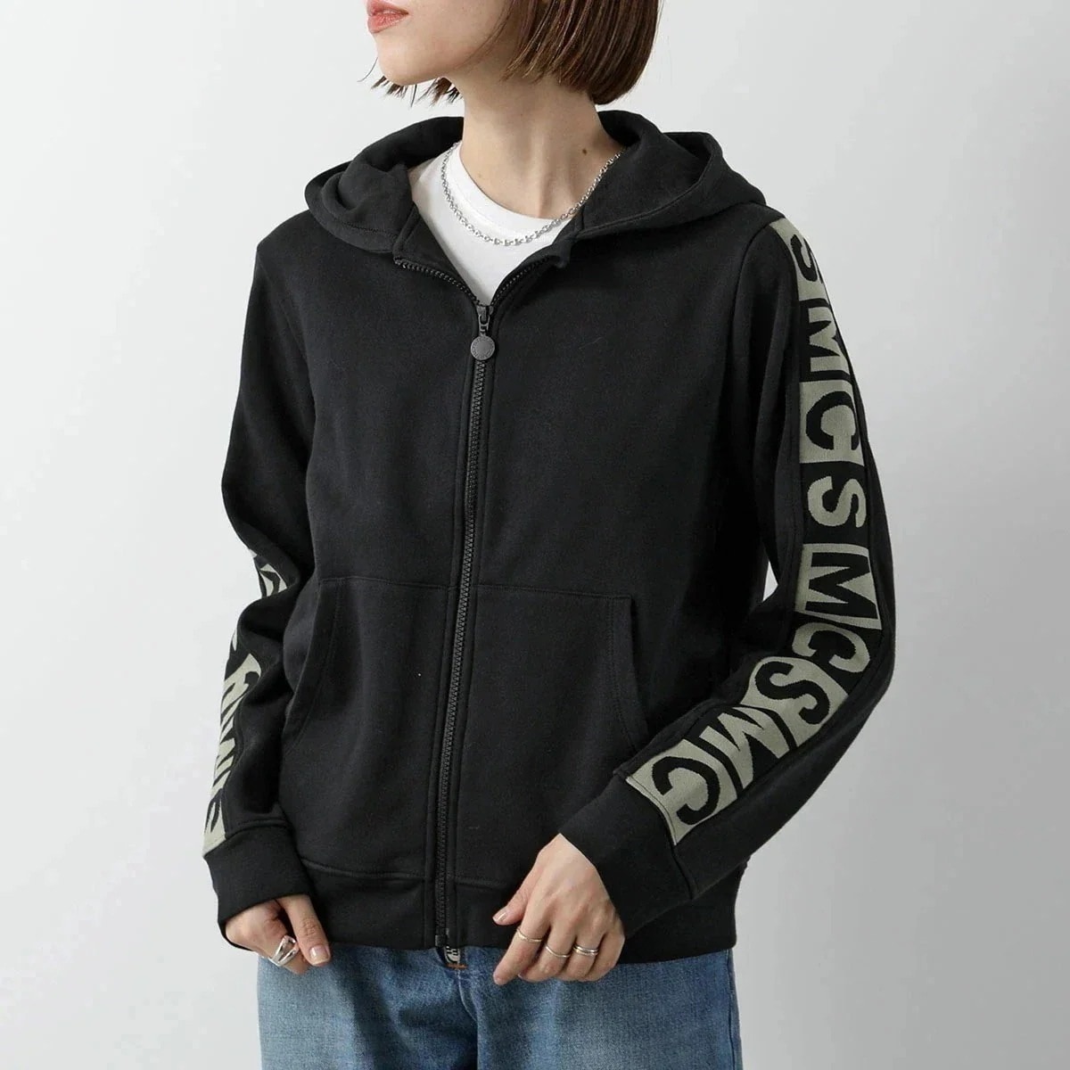 STELLA McCARTNEY KIDS ステラマッカートニー キッズ パーカー TV4S60 Z0409 レディース ガールズ ジップアップ 裏起毛 ロゴ