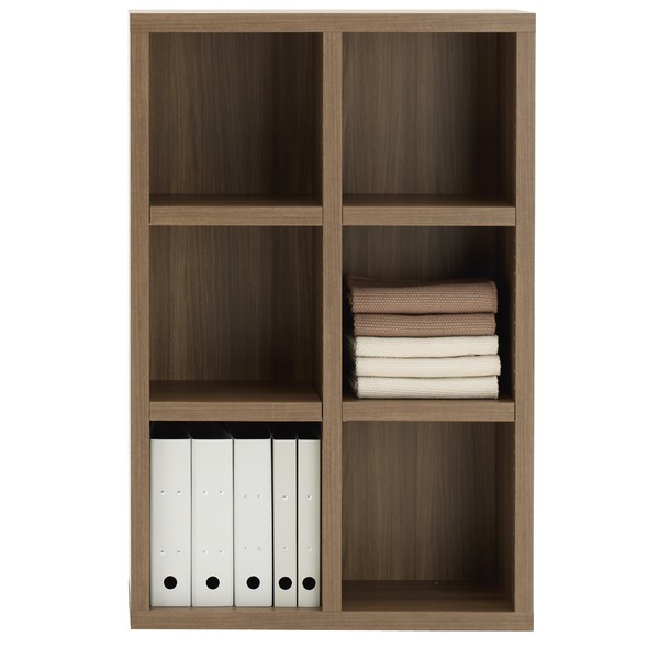 フナモコ ラチス ミドルタイプシェルフ (幅75×高さ114cm) リアルウォールナット FHD-75L 日本製