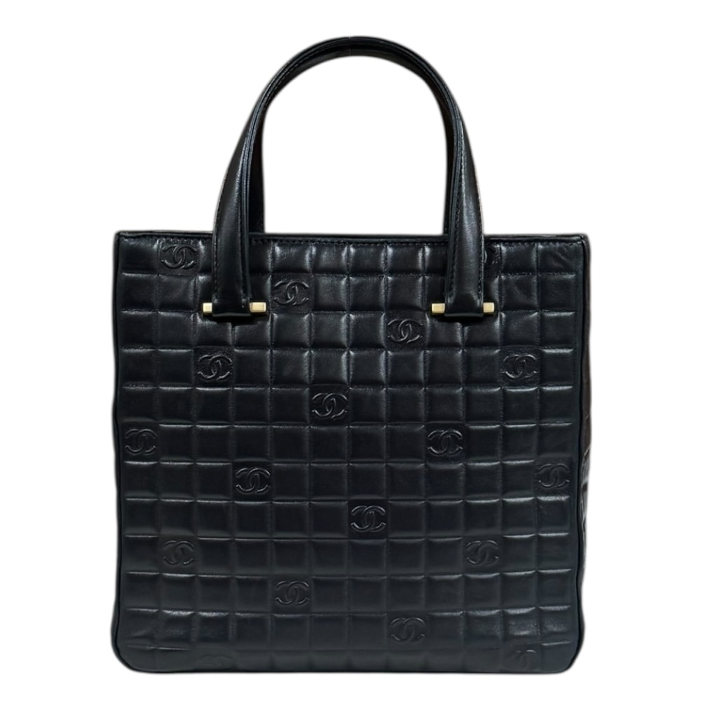 シャネル チョコバー ハンドバッグ ラムスキン A20131 ブラック CHANEL 中古