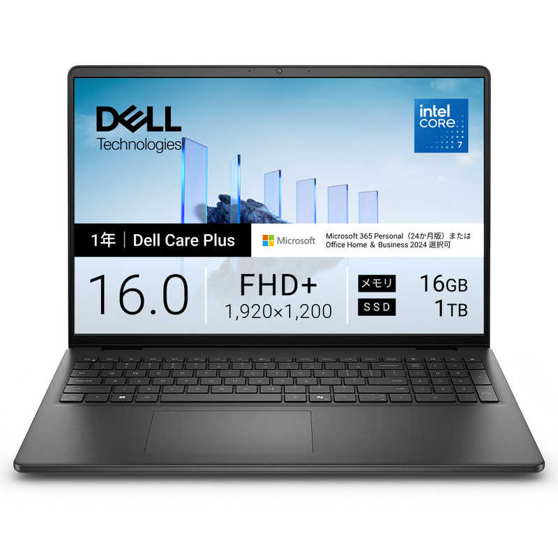 DELL　デル　ノートパソコン Dell 16 DC16250 [ 16型 / Win11 Home / Core 7 / 16GB / 1TB / Office選択可能 ]　ND76-GNM3BC