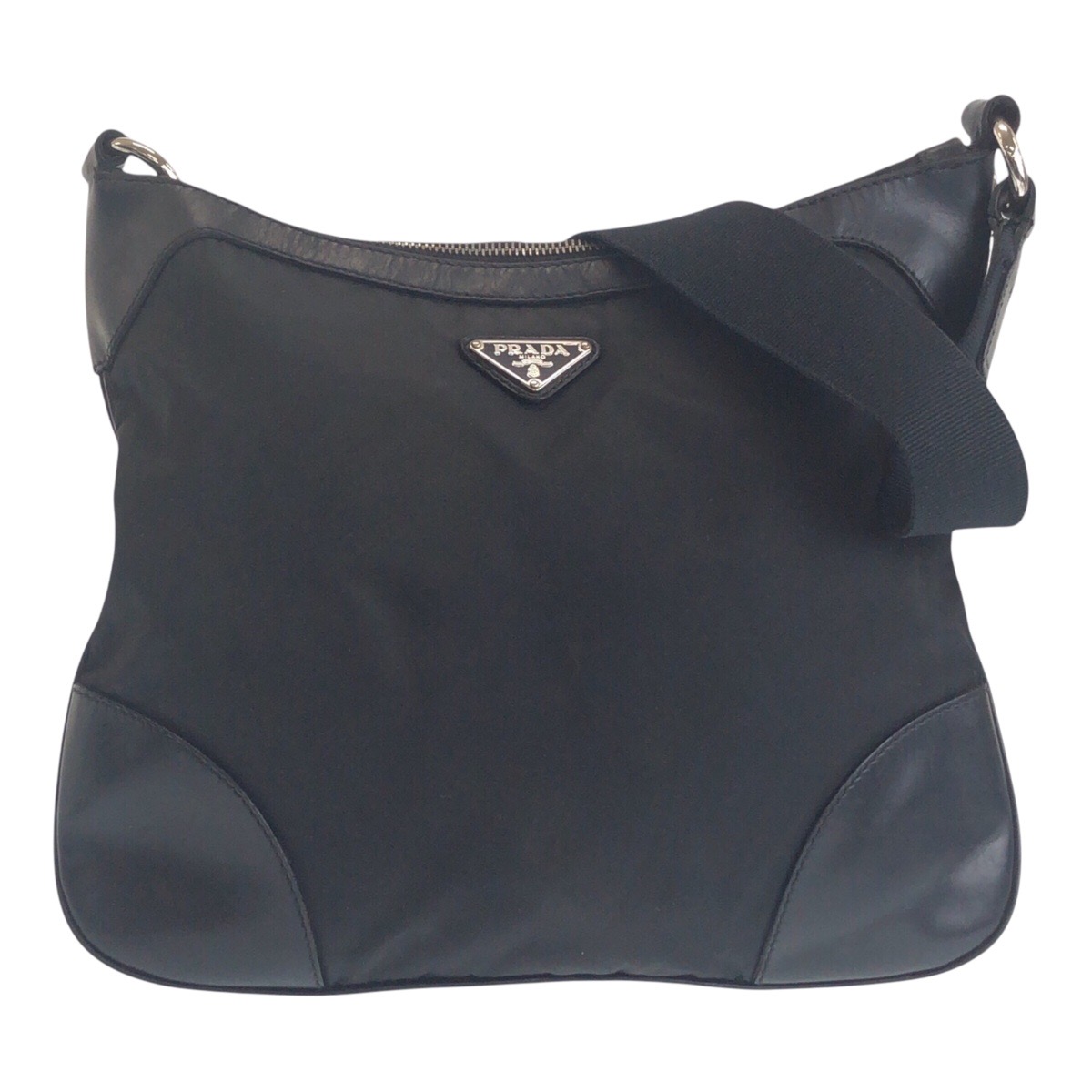 テスート 三角ロゴプレート ブラック 黒 シルバー金具 ナイロン ショルダーバッグ メッセンジャーバッグ レディース 501049