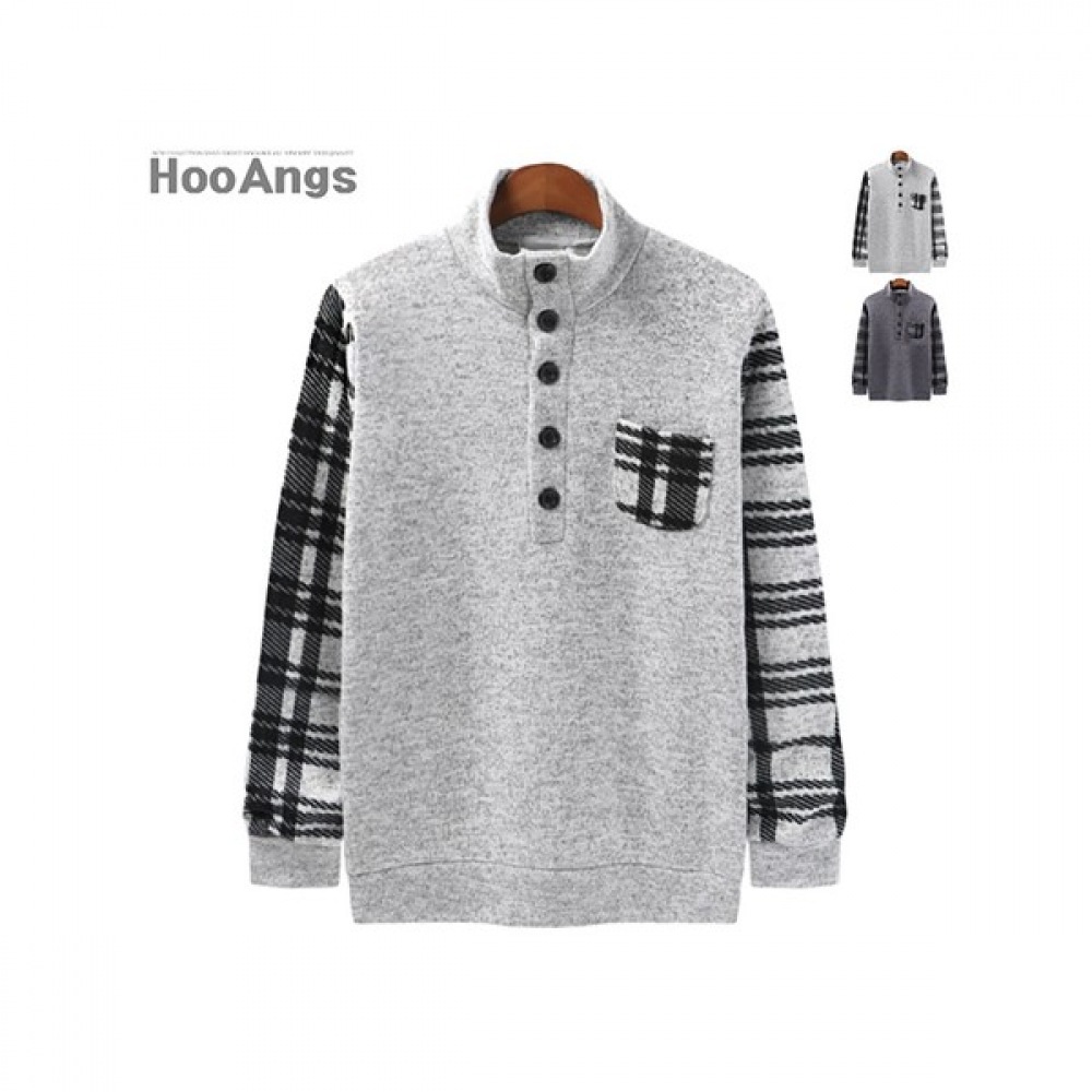 (ジュアンズ) チェックカラーネックボタン起毛ポーラー DRPT6555