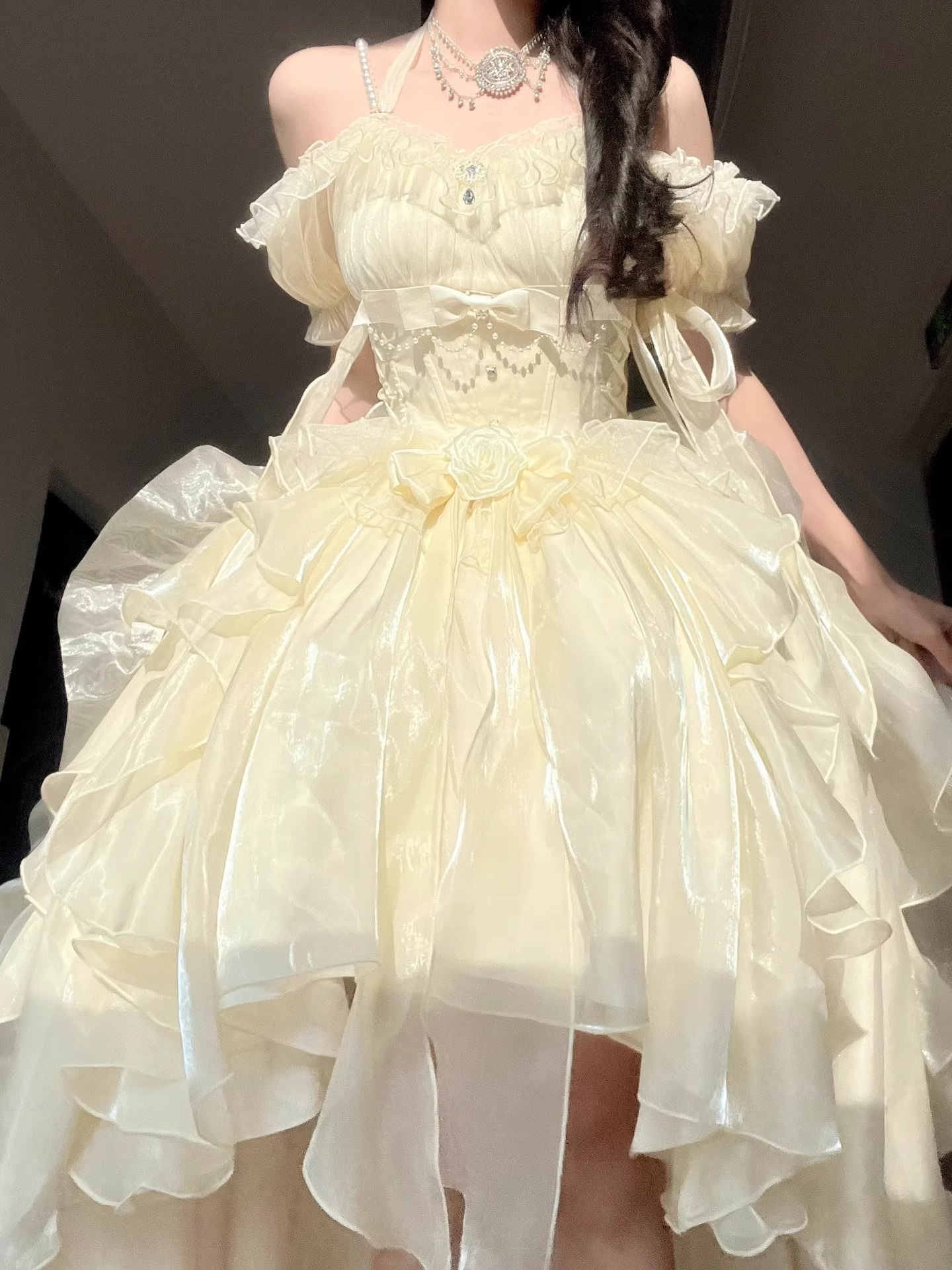 生成カラーフラワーウェディング重工末尾ふわふわプリンセスコスプレ