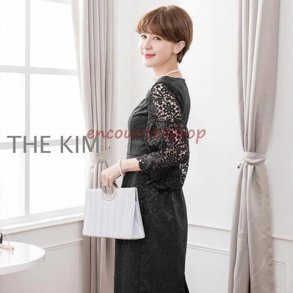 結婚式 パーティードレス ワンピース 大きいサイズ 体型カバー パーティー お呼ばれ ドレス ミモレ 膝下 レース パーティードレス 20代 30代 40代 50代