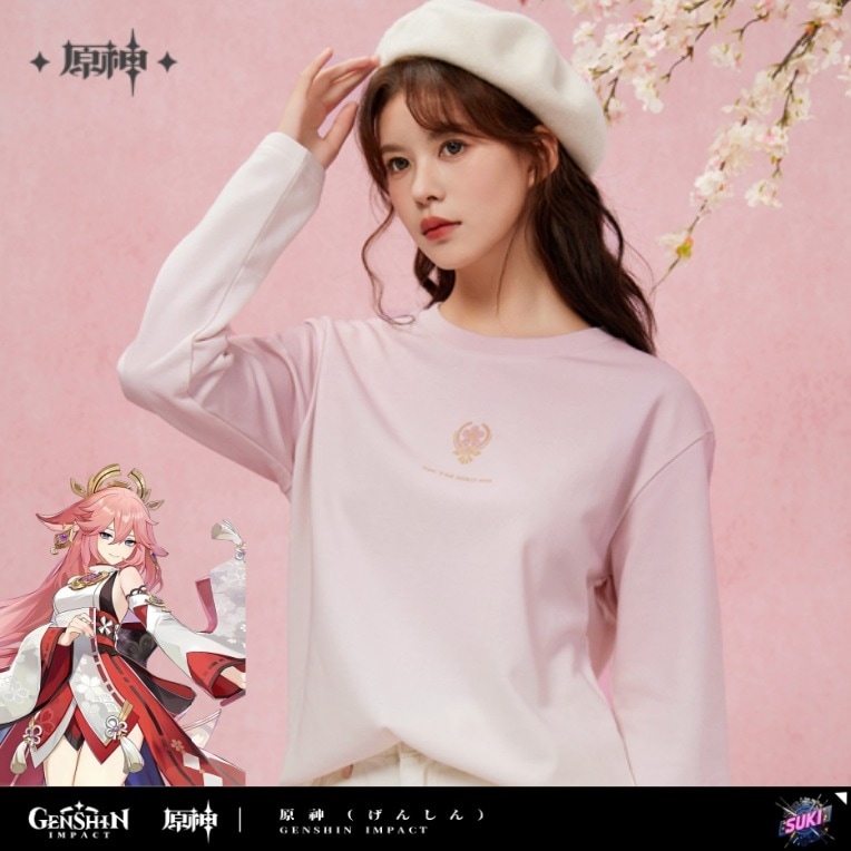 【プロ品質を極める!】原神 / 八重神子 インプレッションシリーズ / 長袖tシャツ / Genshin Impact Yae Miko げんしん コスプレ tシャツ トップス