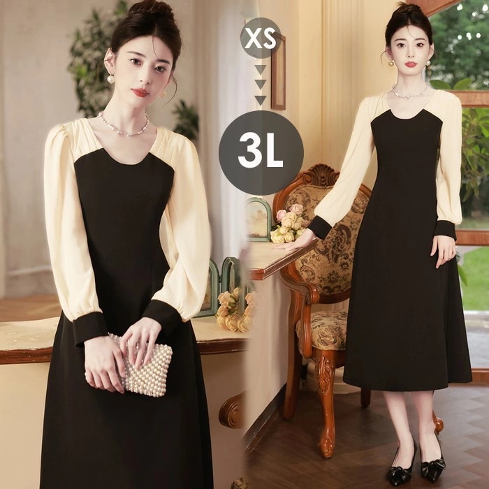 ドレス 大人 ピアノ 発表会 ロング丈ドレス シャンパン ブラック 袖有り 長袖 演奏会 結婚式 パーティードレス ロング丈 ワンピース フォーマルドレス イブニングドレス 20代 30代 40代 母