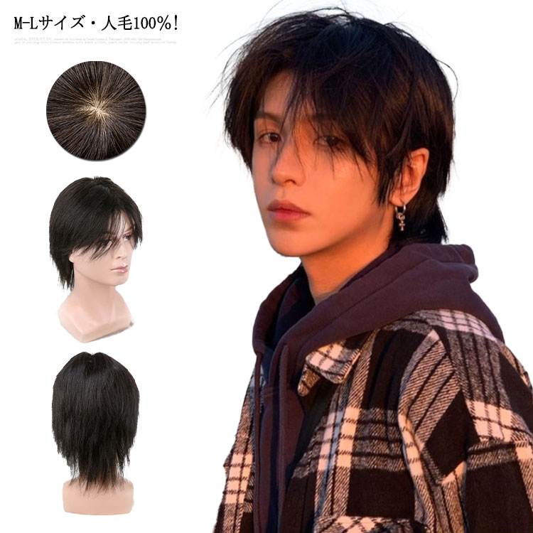 人毛100％! フルウィッグ ウイッグ メンズ 男性 かつら 自然 ビジネス用 人毛 ナチュラル ショート カツラ 黒髪 短髪 医療用 白髪隠し ボリュームアップ 普段使い 軽量 通気性 ヘアスタイリ