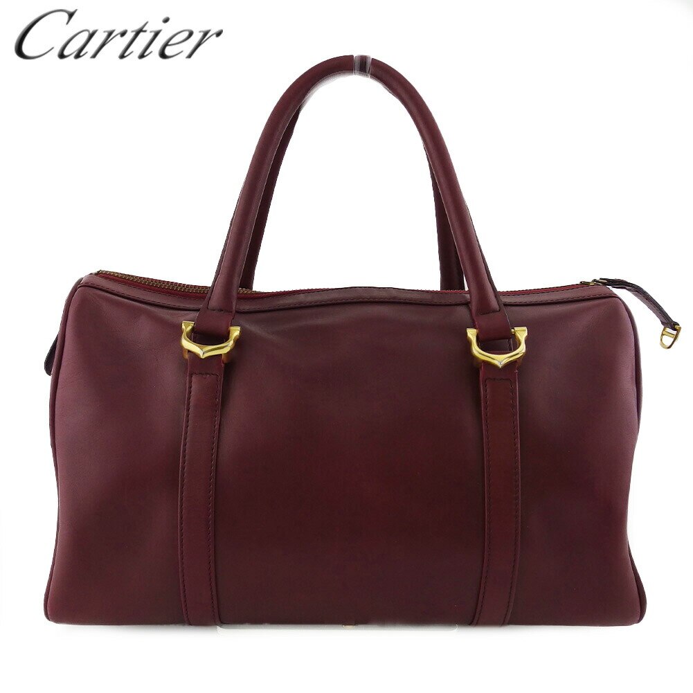 ボストンバッグ ハンドバッグ バッグ マストライン レディース メンズ ボルドー ゴールド 中古