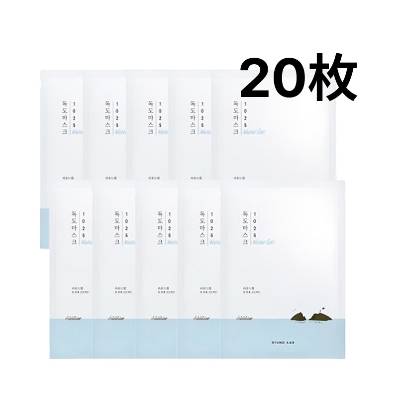[大容量]1025 独島 水分 ウォーターゲル マスクパック 20枚 / 韓国人気 敏感肌 保湿 ニキビ 赤み 鎮静 パック