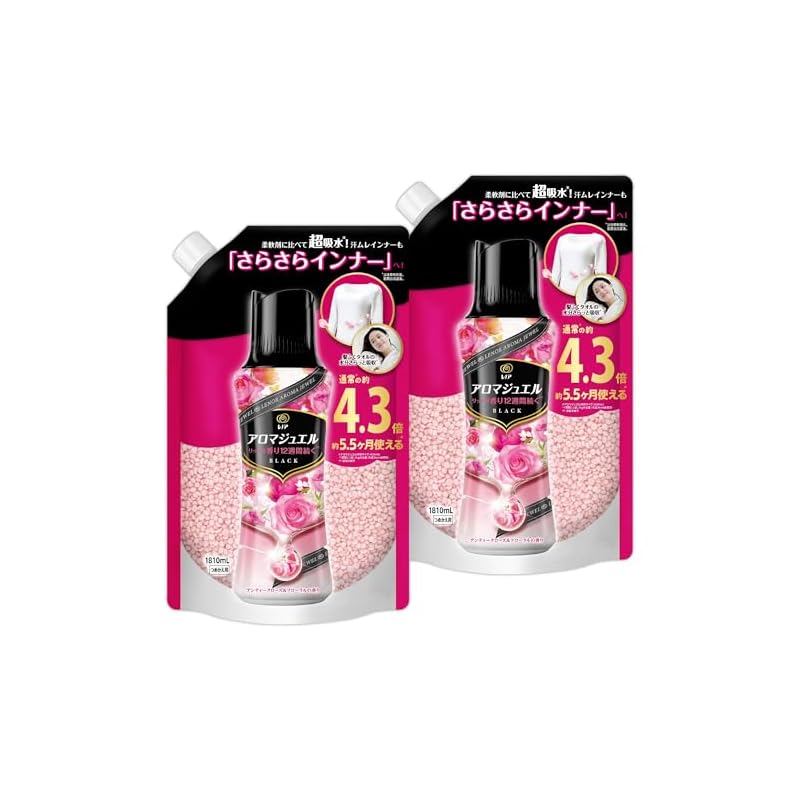 レノア ハピネス アロマジュエル 香り付け専用ビーズ アンティークローズ＆フローラル 詰め替え 1,810mL×2袋【まとめ買い】 [大容量]