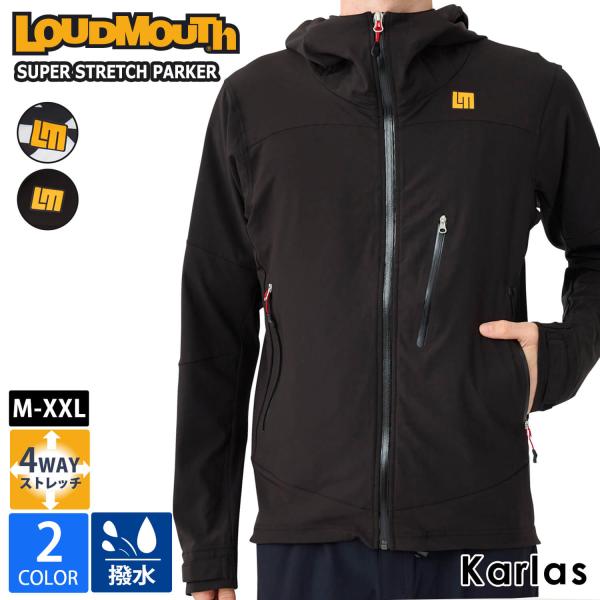 Loudmouth ラウドマウス メンズ レディース パーカー 長袖 防風 撥水 ゴルフウェア ブランド ロゴ 4AWYストレッチ ドローコード付 ユニセックス 男女兼用 karlas
