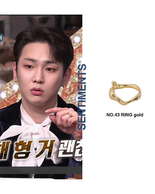 インディビジュアルセンチメンツSHINee key 着用 no.43 ring gold 韓国芸能人着用ストリートブランドの新商品