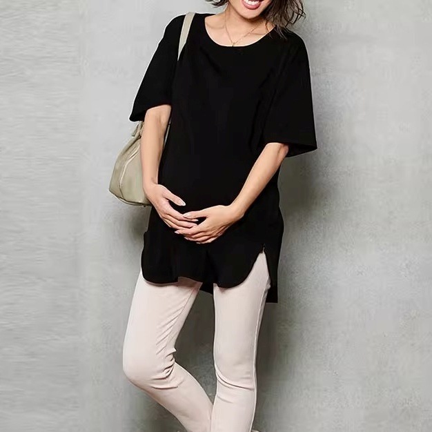 トップス カットソー 半袖 ラウンドネック プルオーバー ミディアム丈 サイドファスナー かわいい 大人可愛い きれいめ シンプル 上品 おしゃれ かっこいい カジュアル こなれ感 個性的 主役級