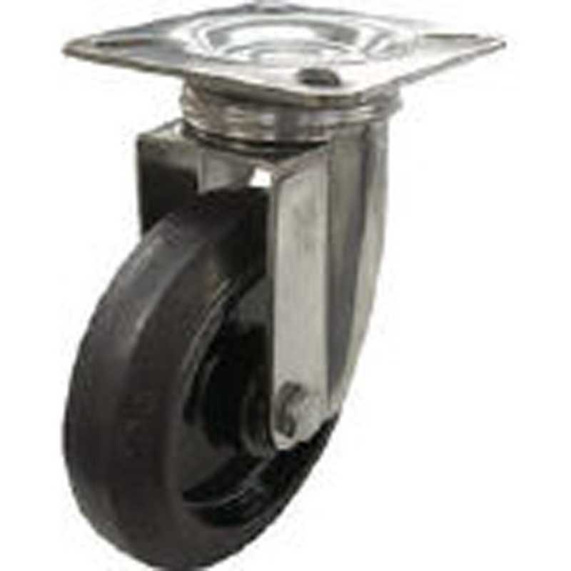 ユーエイキャスター　ステンレスキャスター自在車 130径ナイロンホイルゴム車輪　SUSNRJ130