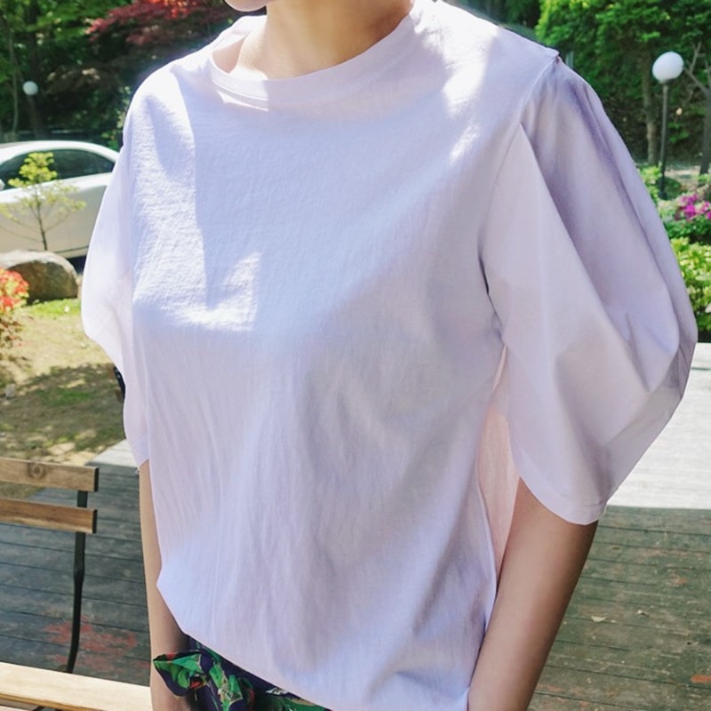 トップス カットソー Tシャツ 5分袖 クルーネック プルオーバー ショート丈 かわいい 大人可愛い きれいめ シンプル 上品 おしゃれ かっこいい カジュアル こなれ感 個性的 主役級 存在感