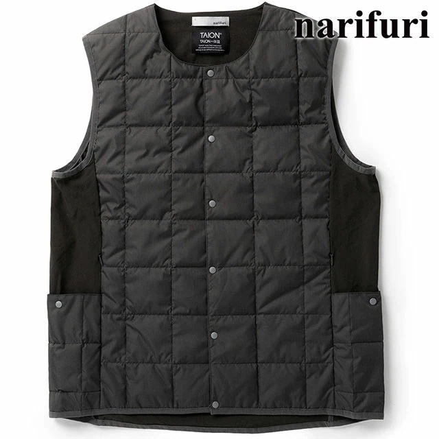 サイドポケットインナーダウンベスト [NFTA-09] メンズ トップス タイオン コラボ CHARCOAL 正規取扱店