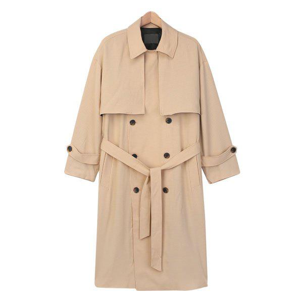 トレンチコート SIT001 2COLOR 男女共用 チェック ダブルコート シ밀ラールック メンズファッション