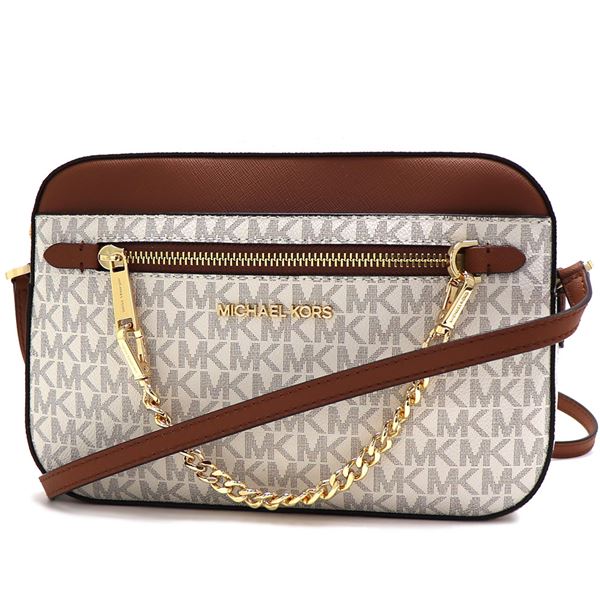 ショルダーバッグ レディース シグネチャー ラージ EW ジップ チェーン クロスボディー ジェット セット アイテム 35S1GTTC9B VANILLA