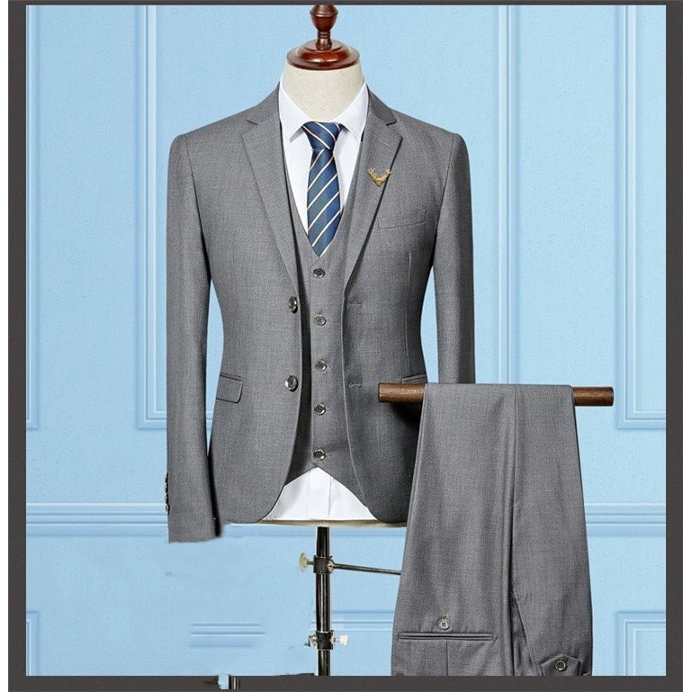 カジュアルスーツ 3ピーススーツ スーツセット メンズ スーツ 2つボタン ビジネススーツ ベスト+