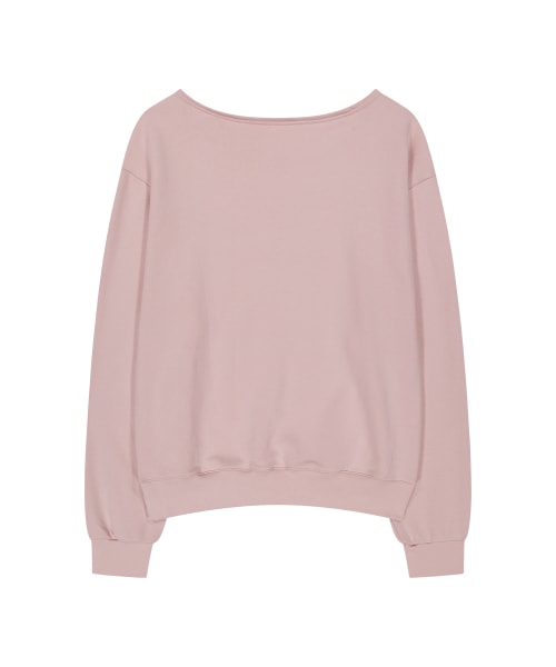 【ILLIGO】 129 LOGO PATCH BOAT NECK SWEATSHIRT LIGHT PINK 正規品