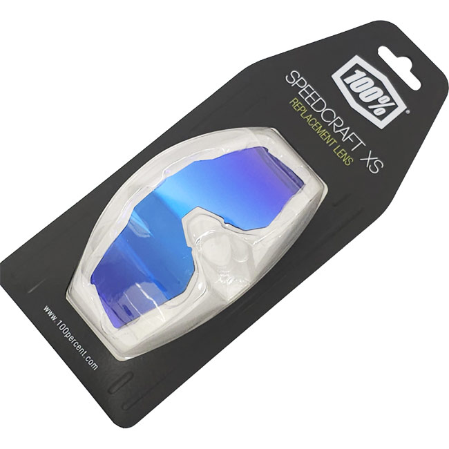 交換用レンズ 100%(ワンハンドレッド) スピードクラフトXS用 リプレイスメントレンズ 本体は別売 69039-00003ブルーMLミラー(24y12m)