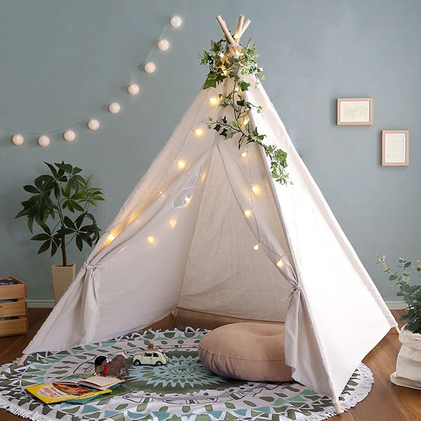 キッズテント 約140x140x145cm 無地タイプ ホワイト 組立品 おもちゃ プレゼント 子供部屋 知育玩具