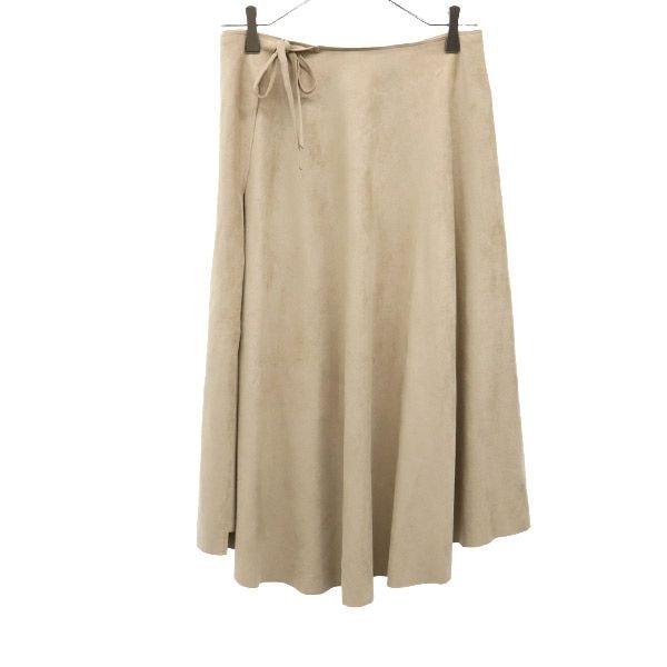 未使用 ミディ丈 ラップスカート 36 ベージュ レディース