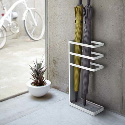 傘立て レイヤー スリム ホワイト（傘たて/おしゃれ/デザイン/山崎実業/業務用/インテリア/レインラック/アンブレラスタンド/玄関収納/陶器/スリム/コンパクト）