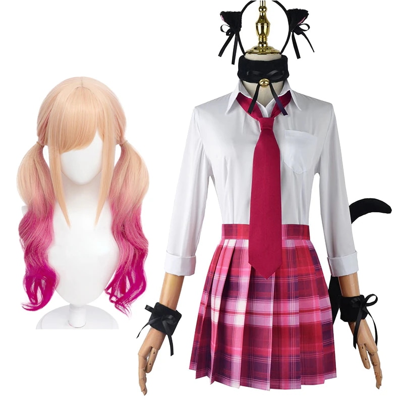 コスプレ衣装 喜多川海夢 JK制服 ねこ娘 ウィッグ付き その着せ替え人形は恋をする 喜多川海夢 衣装 イベント パーティー 変装 演出服 祝日 贈り物 クリスマス パーティー 文化祭