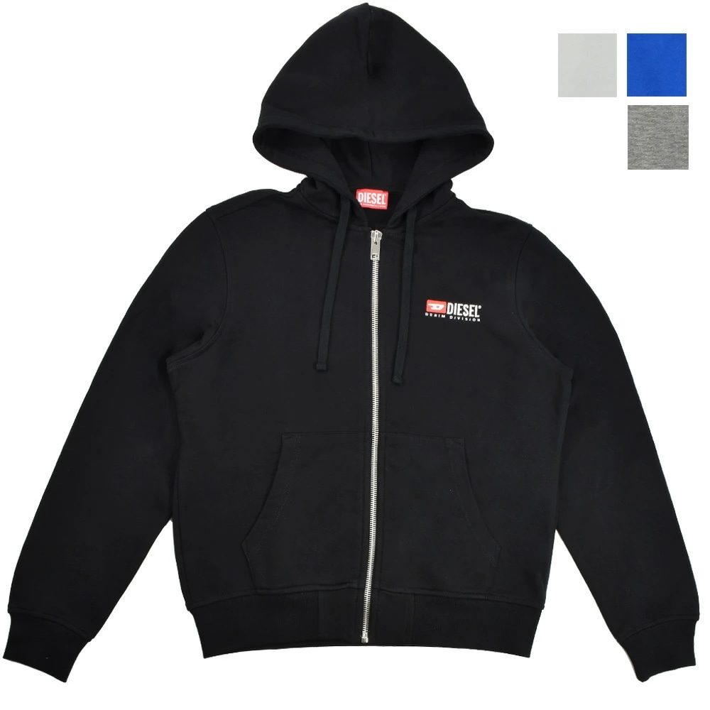 ディーゼル パーカー メンズ フーディー パーカー スウェット ブラック グレー ブルー ホワイト 白 黒 青 DIESEL S-GINN-HOOD-ZIP-DIV[037690bawt]