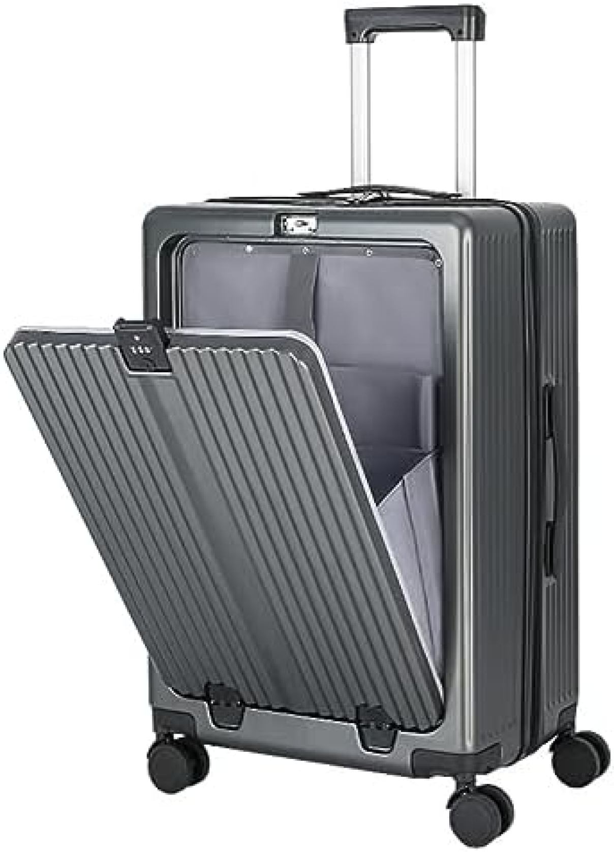 スーツケース 機内持ち込み フロントオープン キャリーケース キャリーバッグ ドリンクホルダー USBポート付き 軽量 大容量 おしゃれ 耐衝撃 海外旅行 出張 ビジネス 14,516円