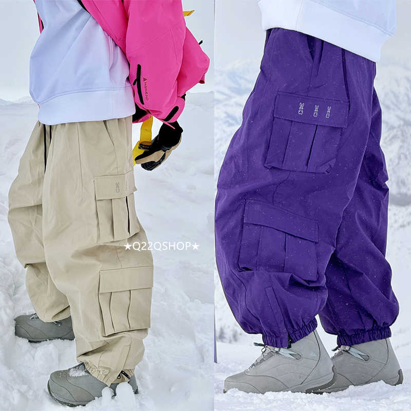 スノボウェア 2024 2025 単品パンツ メンズ レディース ズボン カーゴパンツ ボトムス無地 ゆったり 3Lウィンタースポーツ スノーボードウェア スキーウェア スノーウェア 防水防寒 韓国風