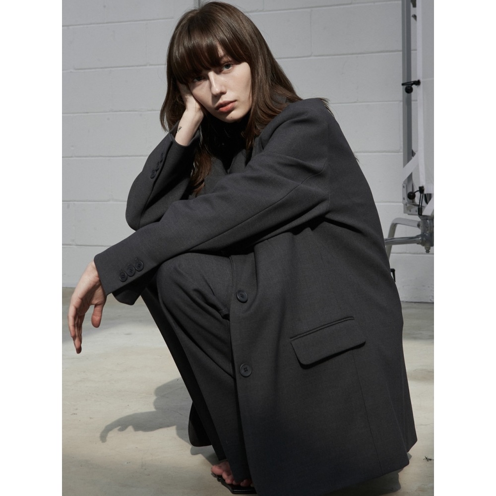 ouieツイルオーバーフィットジャケットチャコールOU1040