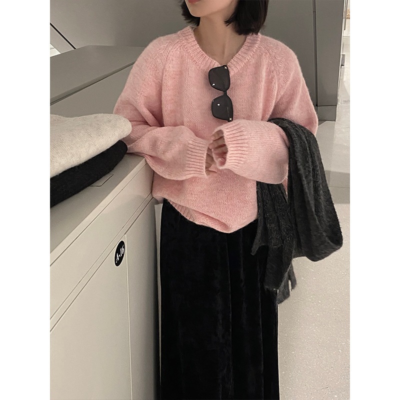 Jiangzuo カップルスタイル韓国スタイル怠惰なスタイル女性のためのソフトワックスセーター冬ルーズソリッドカラーアウターニットセータートップ 2380 4,657円