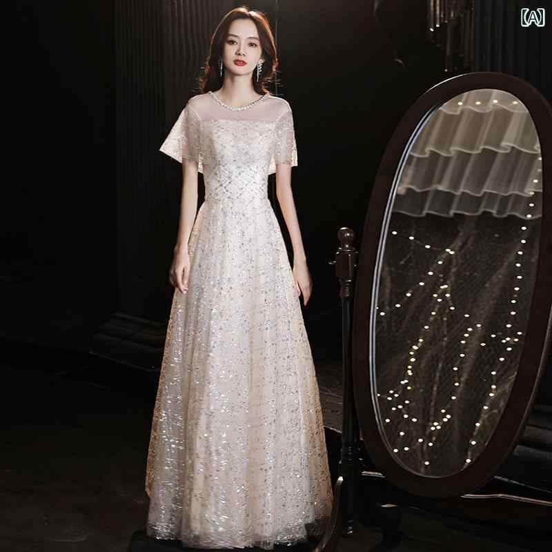 ドレス　パーティー　レディース レディース スパンコールの イブニングドレス 美しい ハイエンド パーティーのの ホスト 軽い 贅沢 高級 2025年の オートクチュール 7,956円