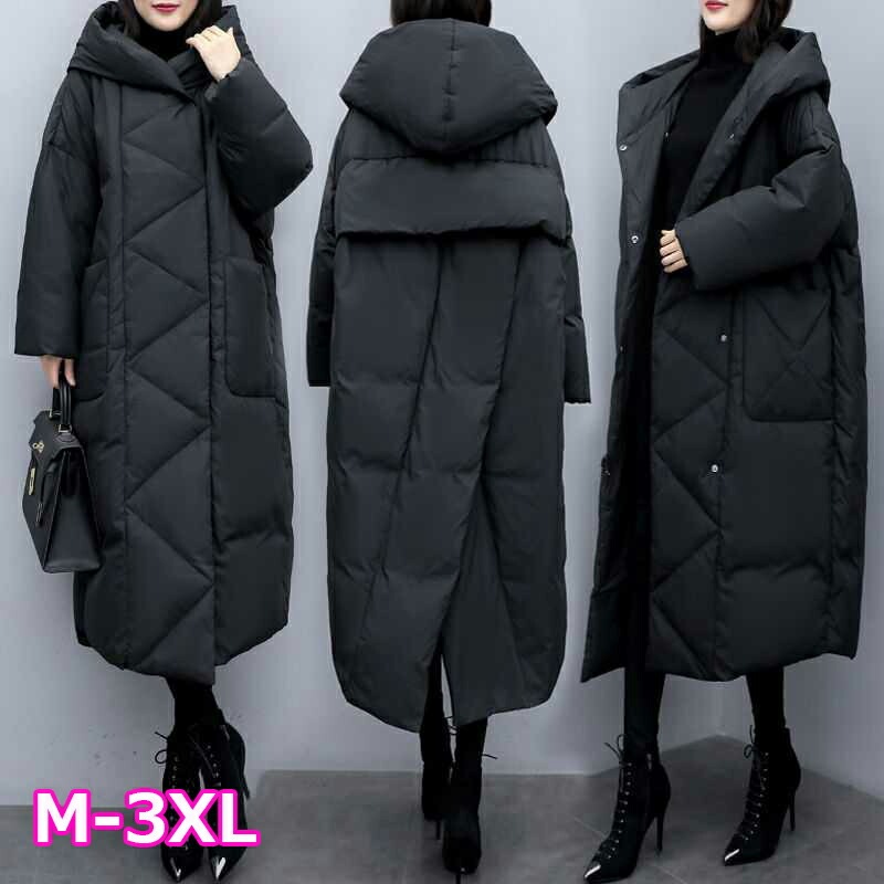 レディース ロングコート アウター ジャンパー 超ロング レディ ダウン コート ロング ダウンジャケット ロングダウン フードコート 黒 大きいサイズ 秋 極暖