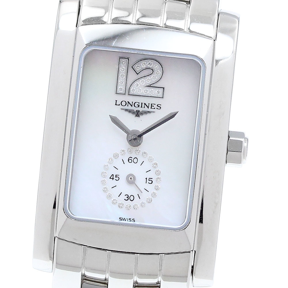 ロンジン LONGINES L5.155.4 ドルチェビータ ダイヤ スモールセコンド クォーツ レディース 極美品 箱・保証書付き_908670【中古】