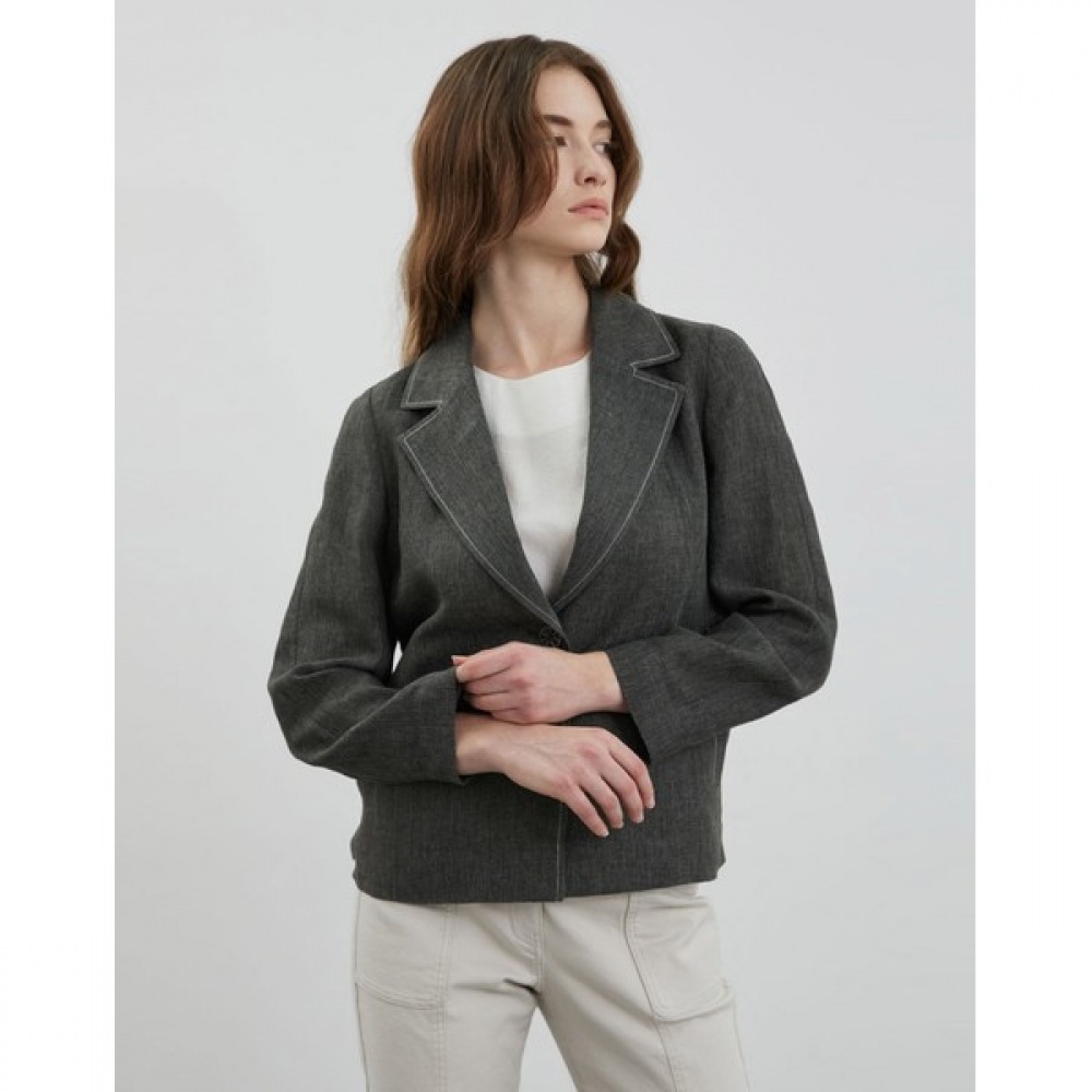 [オリビアローレン] ツーボタンリネンジャケット_Vocfu4M4111