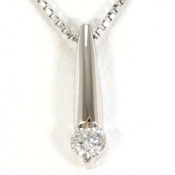 PT900 プラチナ PT850 ネックレス ダイヤ 0.13 約40cm ジュエリー 中古