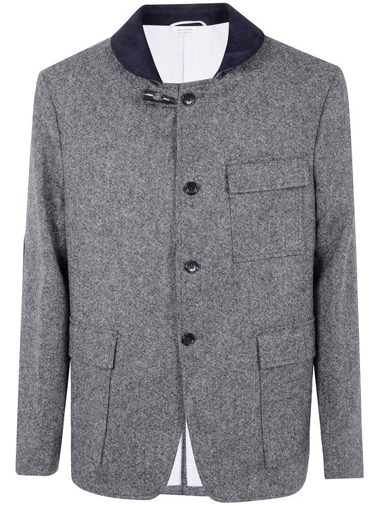THOM BROWNE Men Coats MJU574C 05385 980 BLACK WHITE